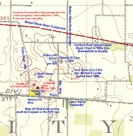 1916 map of area around Old Slave House